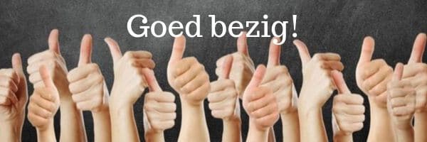 Goed bezig! complimenteus