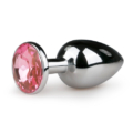 Metalen buttplug met diamant 2 metalen buttplug met roze steen