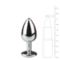 Metalen buttplug met diamant 3 afmetingen